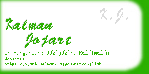 kalman jojart business card