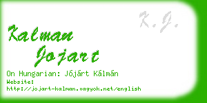 kalman jojart business card